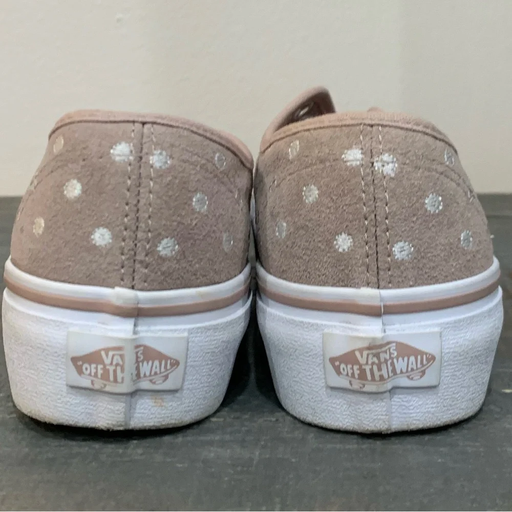 Vans Authentic Platform Suede Polka Dot blush/Tan Sneakers Women’s size 5